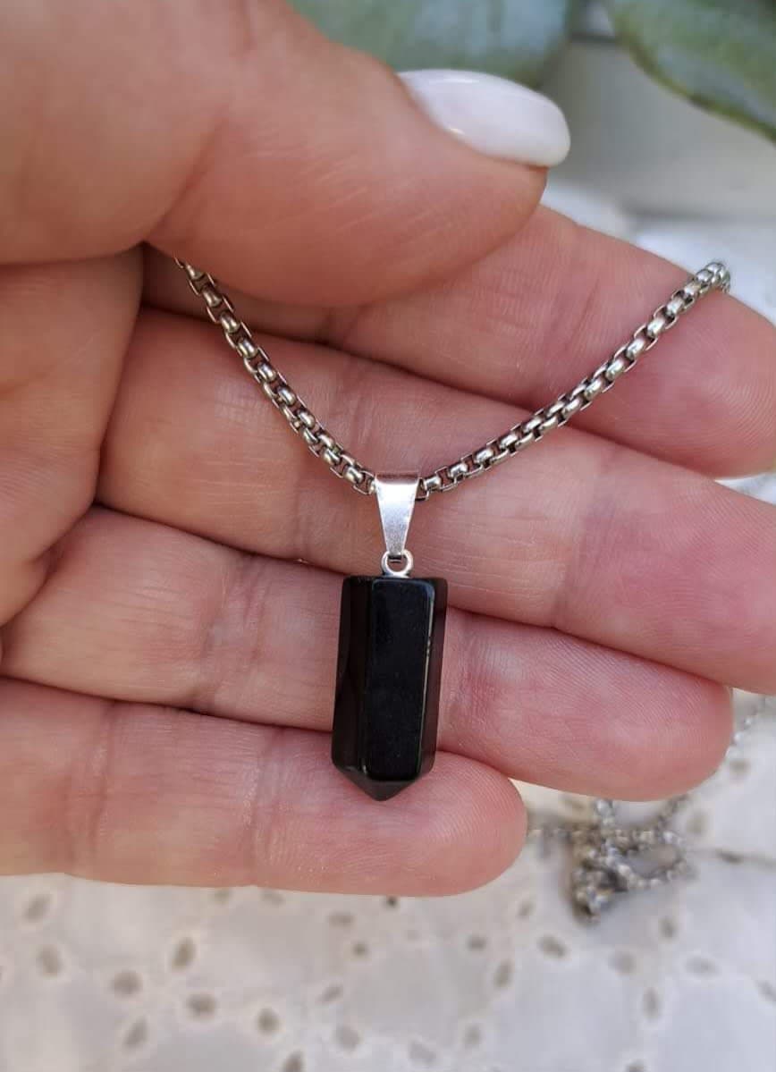 Mini punta de obsidiana negra